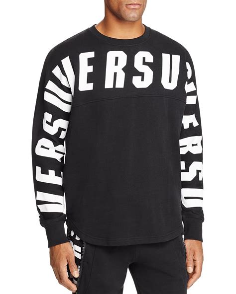 versus versace tape logo crewneck sweatshirt|Versus Versace Logo Crewneck Sweatshirt Men .